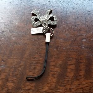 Coach Accessories - Coach silver rhinestone bow cellphone charm Coach Accessories - Coach silver rhinestone bow cellphone charm
